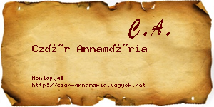 Czár Annamária névjegykártya
