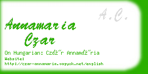 annamaria czar business card